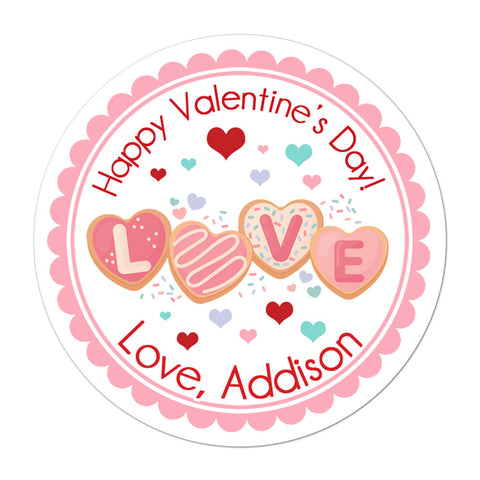 Love Cookies Personalized Valentines Day Sticker