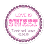 Love Is Sweet Personalized Sticker Wedding Stickers - INKtropolis