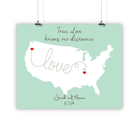 Couples Gift - Long Distance Relationship Love Map