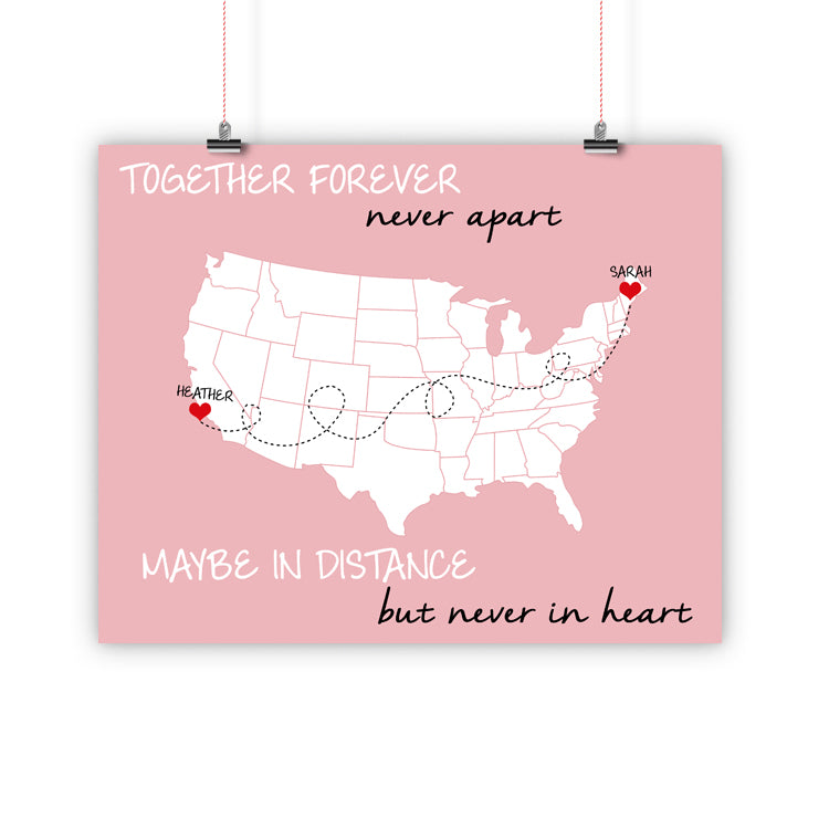 Long Distance Mother and Daughter Quotes Personalized State Colors