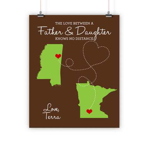 Father's Day Long Distance Relationship Map