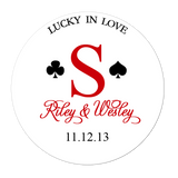 Lucky In Love Casino Style Personalized Sticker Wedding Stickers - INKtropolis