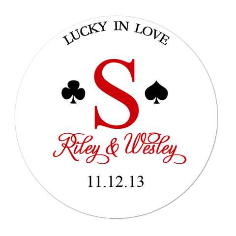 Lucky In Love Casino Style Personalized Sticker