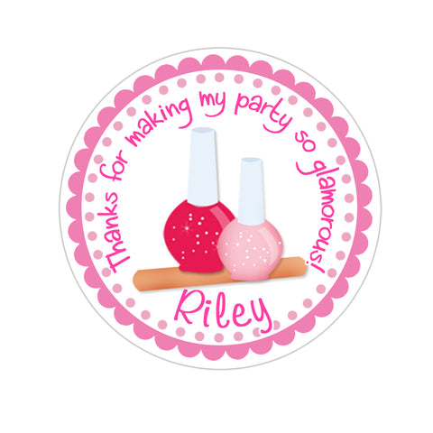 Manicure Nail Polish Personalized Birthday Favor Sticker