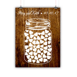 Wedding Guest Book Alternative Poster, Print, Framed or Canvas - Mason Jar - 50 Signatures wedding guest book alternative - INKtropolis