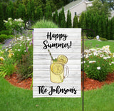 Personalized Garden Flag - Mason Jar Lemonade
