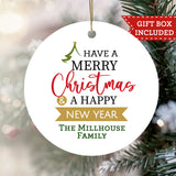Personalized Family Christmas Ornament - Have A Merry Christmas And A Happy New Year