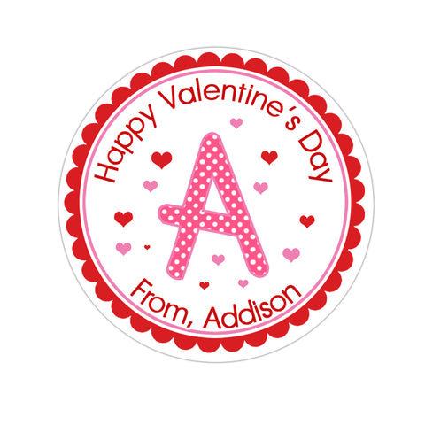 Monogram Personalized Valentines Day Sticker
