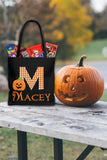 Personalized Halloween Trick Or Treat Bag, Kids Halloween Tote Bag - Pumpkin Monogram