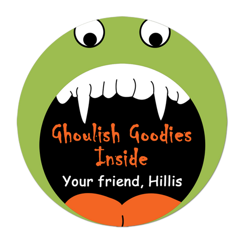 Monster Face Personalized Halloween Sticker