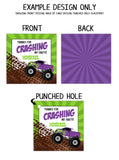 Personalized Purple Monster Truck Birthday Favor Tags