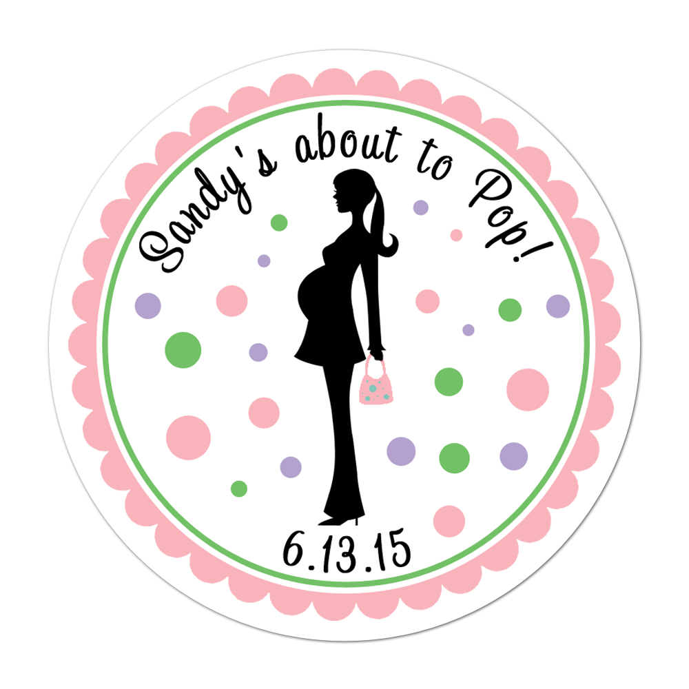 Mother To Be Silhouette Personalized Sticker Baby Shower Stickers - INKtropolis