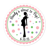Mother To Be Silhouette Personalized Sticker Baby Shower Stickers - INKtropolis