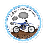 Dirtbike Personalized Sticker Baby Shower Stickers - INKtropolis