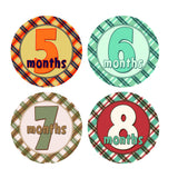 Colorful Plaid Monthly Baby Stickers onesie sticker - INKtropolis
