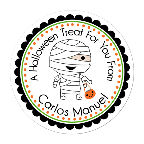 Mummy Personalized Halloween Sticker