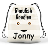 Personalized Halloween Trick Or Treat Bag, Kids Drawstring Bag - Mummy