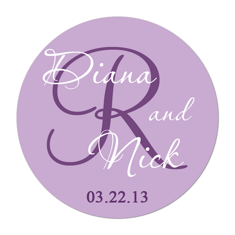 Cursive Monogram Personalized Wedding Favor Sticker