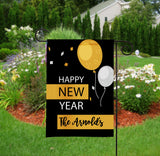 Personalized Happy New Year Garden Flag - Balloons