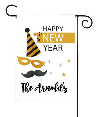 Personalized Happy New Year Garden Flag - New Year Party