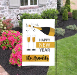 Personalized Happy New Year Garden Flag - New Year Champagne