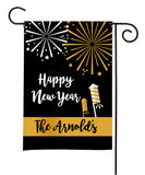 personalized new year fireworks garden flag
