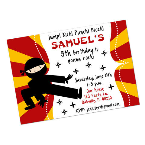 Ninja Digital Birthday Invitation