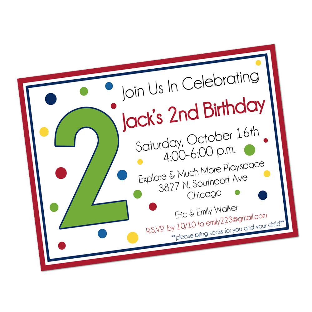 Primary Colored Age Digital Invitation Digital Invitations - INKtropolis