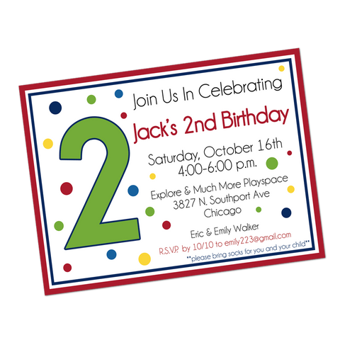 Primary Colored Age Digital Birthday Invitation