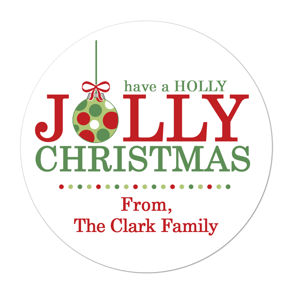 Jolly Holiday Personalized Sticker Christmas Stickers - INKtropolis