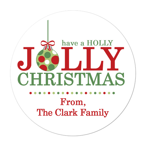 Jolly Personalized Holiday Gift Sticker