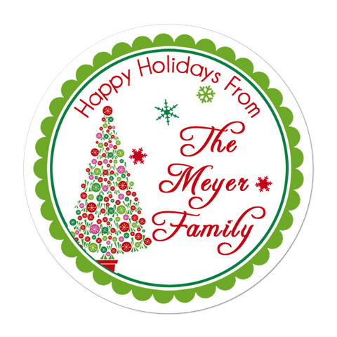 Christmas Tree Personalized Christmas Gift Sticker