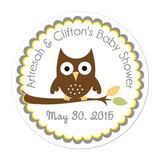Owl Personalized Sticker Baby Shower Stickers - INKtropolis