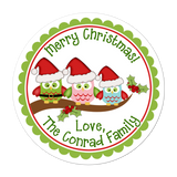Owl Family Personalized Sticker Christmas Stickers - INKtropolis
