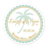 Palm Tree Personalized Sticker Wedding Stickers - INKtropolis