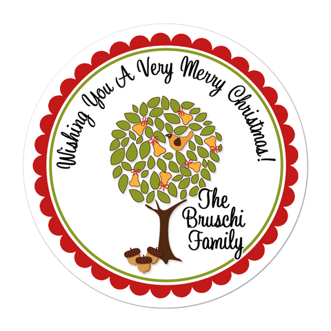 Partridge In A Pear Tree Personalized Holiday Gift Sticker