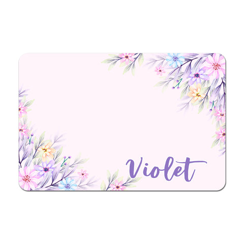 Personalized Pet Food Placemat - Pastel Floral