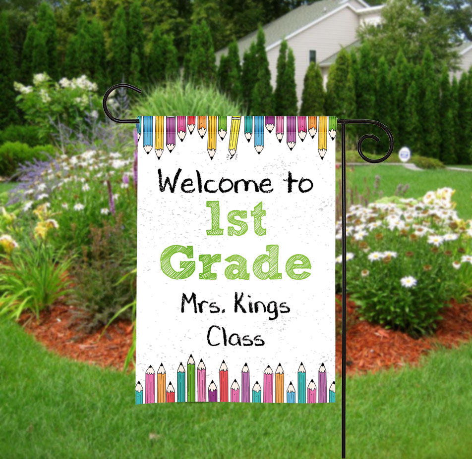 Class Flag Example Personalized Classroom Flag - Teacher Flag - Classroom Decor - Pencils ...