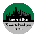 Philadelphia Pennsylvania Skyline Personalized Sticker Wedding Stickers - INKtropolis