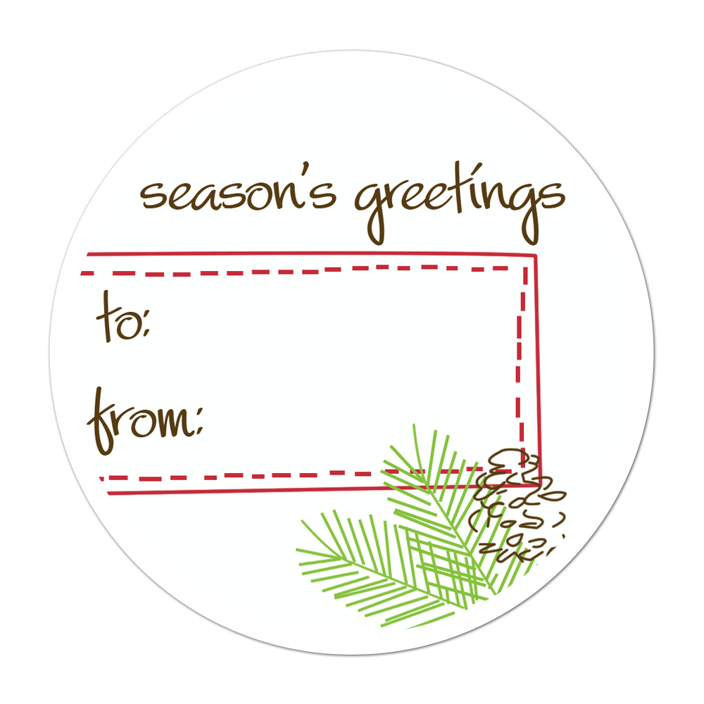 Pine Cone Personalized Sticker Christmas Stickers - INKtropolis