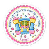 Girl Bounce House Personalized Sticker Birthday Stickers - INKtropolis