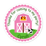 Pink Barn Personalized Sticker Birthday Stickers - INKtropolis