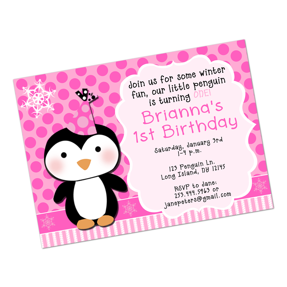 Party Penguin Digital Invitation Digital Invitations - INKtropolis