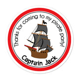 Pirate Ship Personalized Sticker Birthday Stickers - INKtropolis