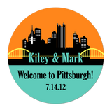 Pittsburgh Skyline Personalized Sticker Wedding Stickers - INKtropolis