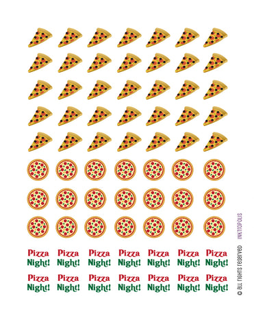 Monthly Planner Stickers Pizza Night Stickers Planner Labels Compatible with Erin Condren Life Planner - 70 Stickers
