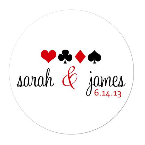 Gambling Vegas Style Personalized Wedding Favor Sticker