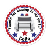 Police Car Personalized Sticker Birthday Stickers - INKtropolis