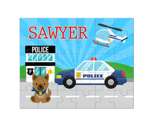 Personalized Police Car Jigsaw Puzzle