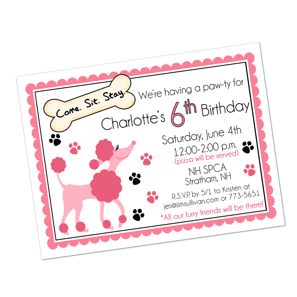 Poodle Digital Invitation Digital Invitations - INKtropolis